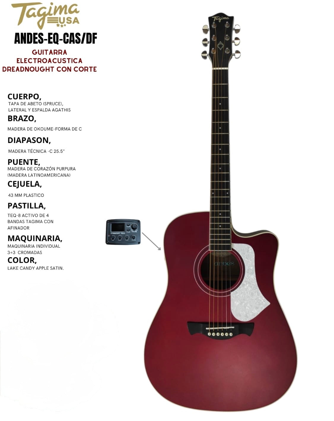 Guitarra electroacústica Tagima Andes.