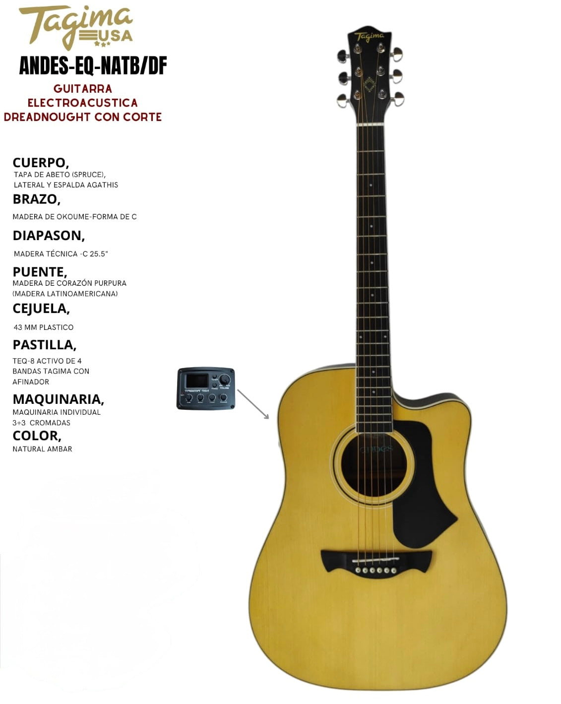 Guitarra electroacústica Tagima Andes.