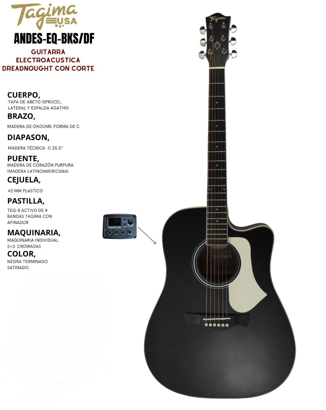 Guitarra electroacústica Tagima Andes.