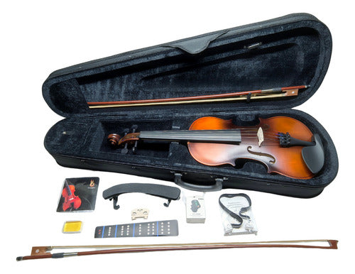 Violin Acústico Paris 4/4 Con estuche y accesorios natural mate.
