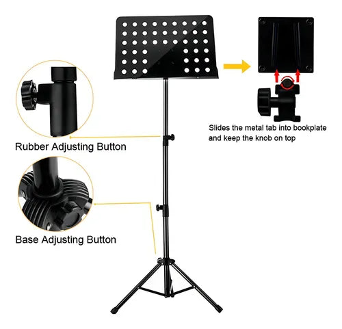 Atril ajustable y plegable de partituras Forum de charola.