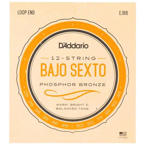 Juego de cuerdas Daddario EJ86 para bajo sexto.