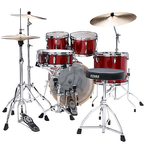 Batería Tama Imperial Star IP52H6W-BRM rojo quemado ,con atriles y asiento.