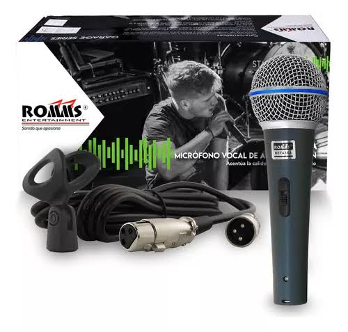 Micrófono Profesional Dinámico Romms MC-58A.